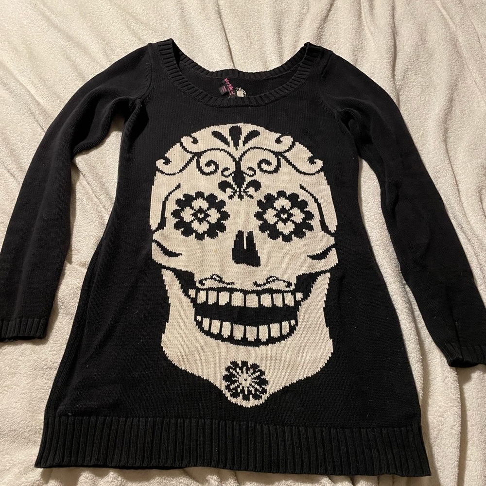 Betsey Johnson skull sweater dress S